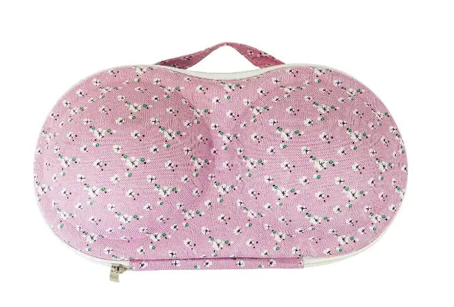 Bra travel and organizer case (pink) perfect for drawers, suitcases, and more!<br><b style="color: #03236a;">JBAU1041</b>
