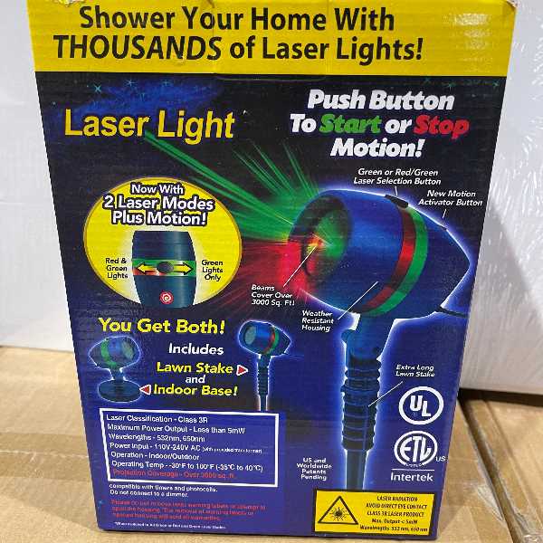 Laser Light Outdoors & Indoor Use Great For Christmas<Br><b style="color: #03236a;">RRP $79.99</b>