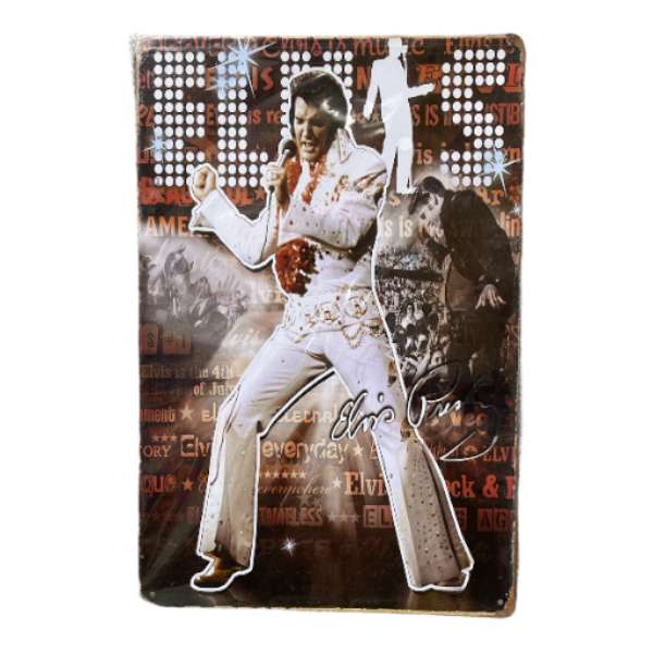 Vintage Style Tin Sign A4<br><Br><b style="color: #03236a;">Elvis</b>