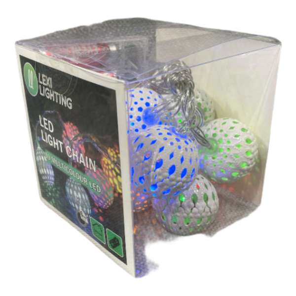 Multicoloured LED Light Chain<br><Br><b style="color: #03236a;">LED</b>