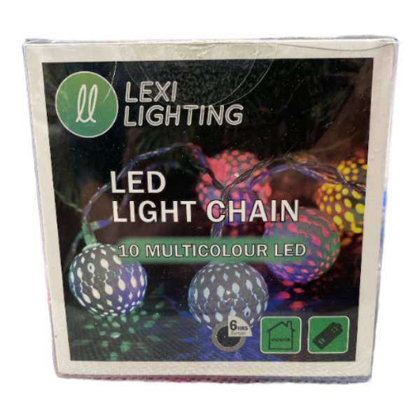 Multicoloured LED Light Chain<br><Br><b style="color: #03236a;">LED</b>