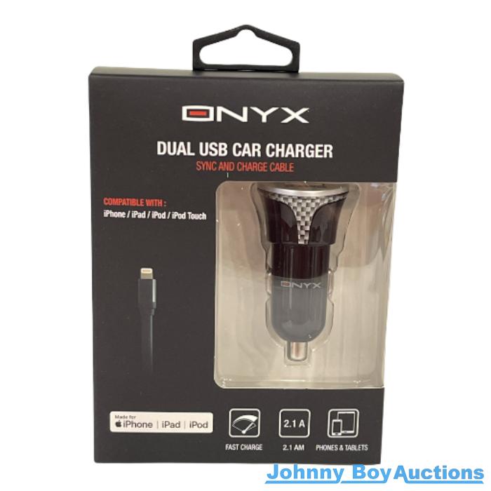 Onyx Dual USB Charger & Cable<br><b style="color: #03236a;">JBAU1136</b><br><b style="color: #03236a;">To Suit iPhones</b>