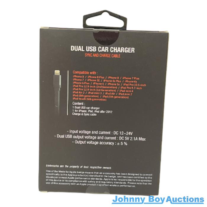 Onyx Dual USB Charger & Cable<br><b style="color: #03236a;">JBAU1136</b><br><b style="color: #03236a;">To Suit iPhones</b>