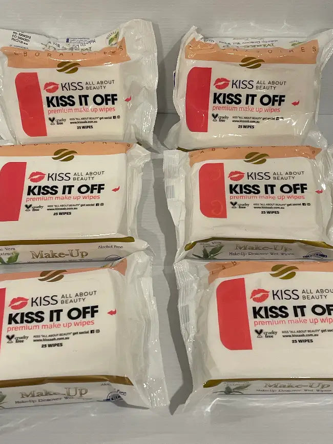 Lot of 6 Packets KISS Premium Makeup Wipes<br><b style="color: #03236a;">JBAU980</b><br><b style="color: #03236a;">Expired</b>
