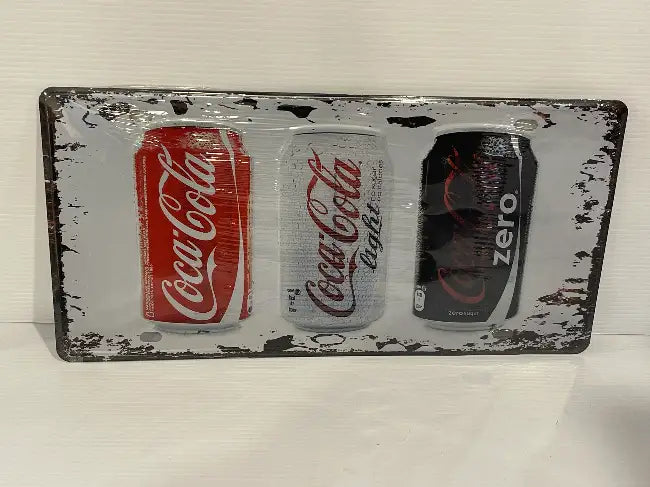 Vintage Style Tin Number Plate Sign<br><b style="color: #03236a;">JBAU840</b><br><b style="color: #03236a;">Coca Cola</b>