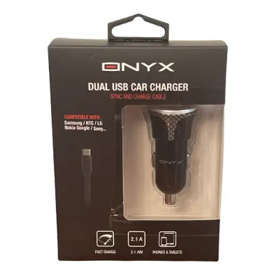 Onyx Dual USB Charger & Cable<br><b style="color: #03236a;">JBAU993</b><br><b style="color: #03236a;">To Suit Smartphones Type C</b>